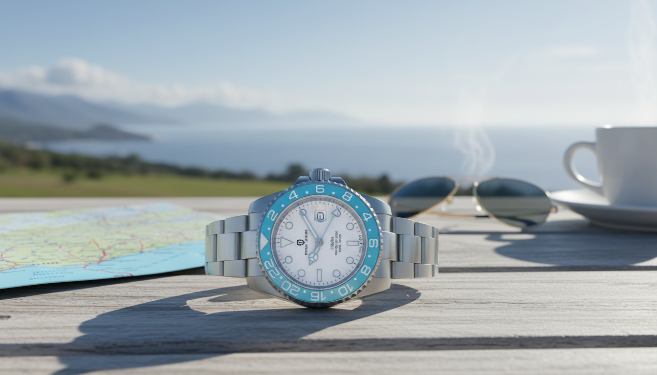 40mm GMT Automatic Watch: Ceramic Bezel, Lume Dial