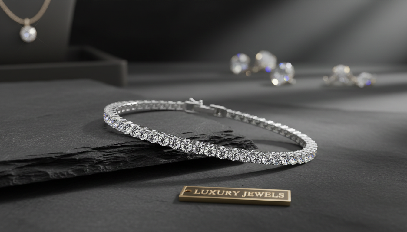 Warm 5.4ct Champagne Moissanite Bracelet in 925 Silver