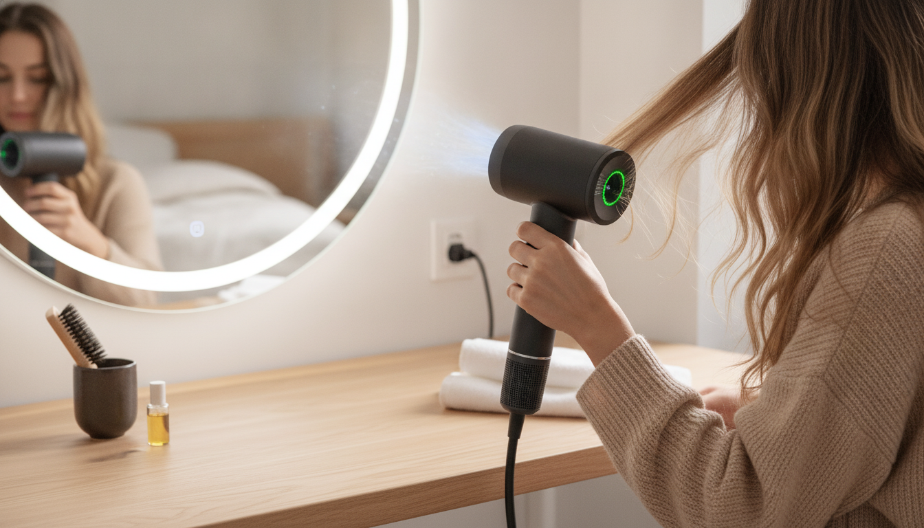 Quiet High-Speed Ionic Hair Dryer: 120,000 RPM + Thermo