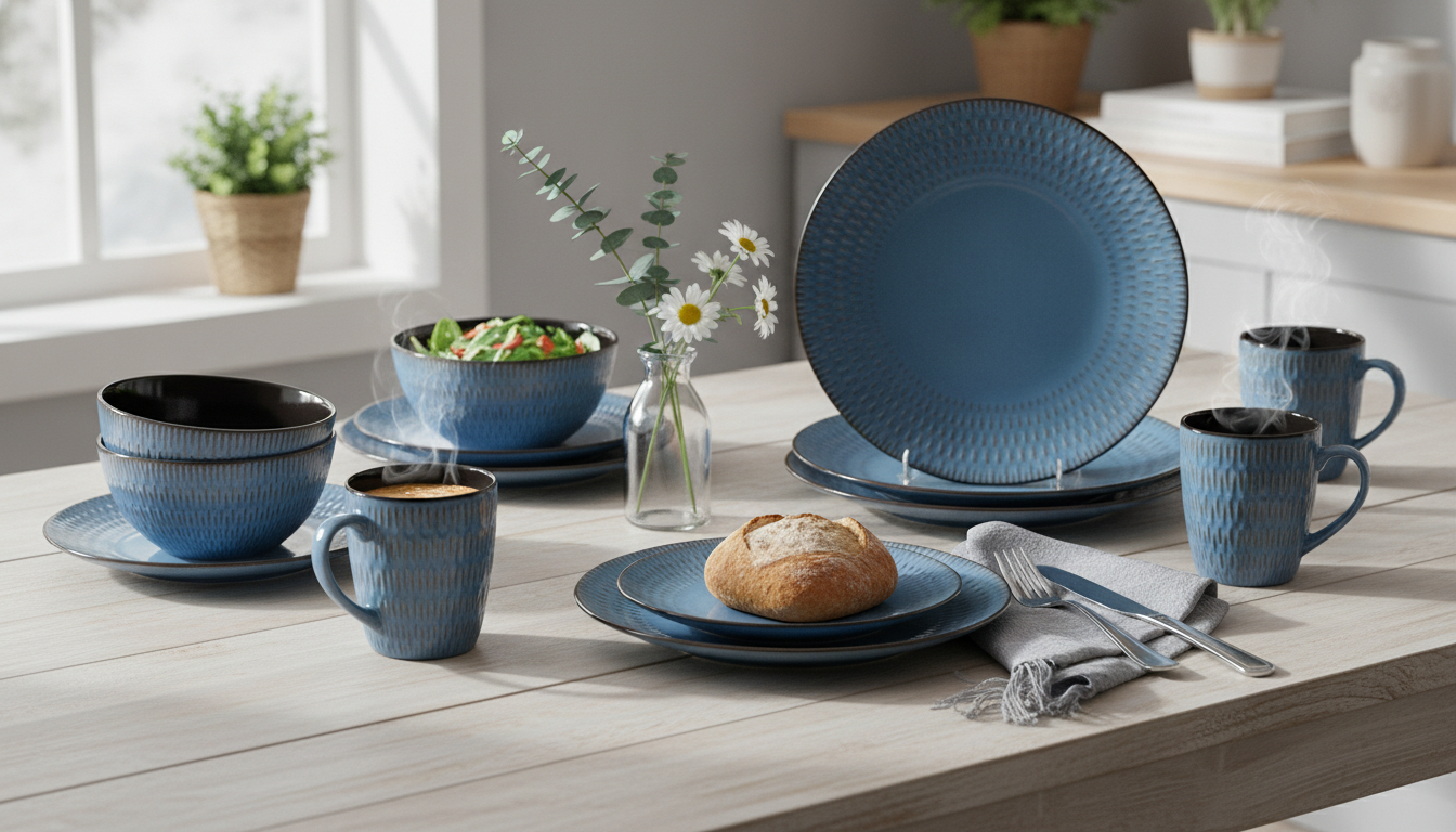 Vancasso Pluvo Embossed Stoneware Set: Daily Table Style