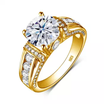 2ct Moissanite Ring in 925 Sterling Silver + GRA Cert